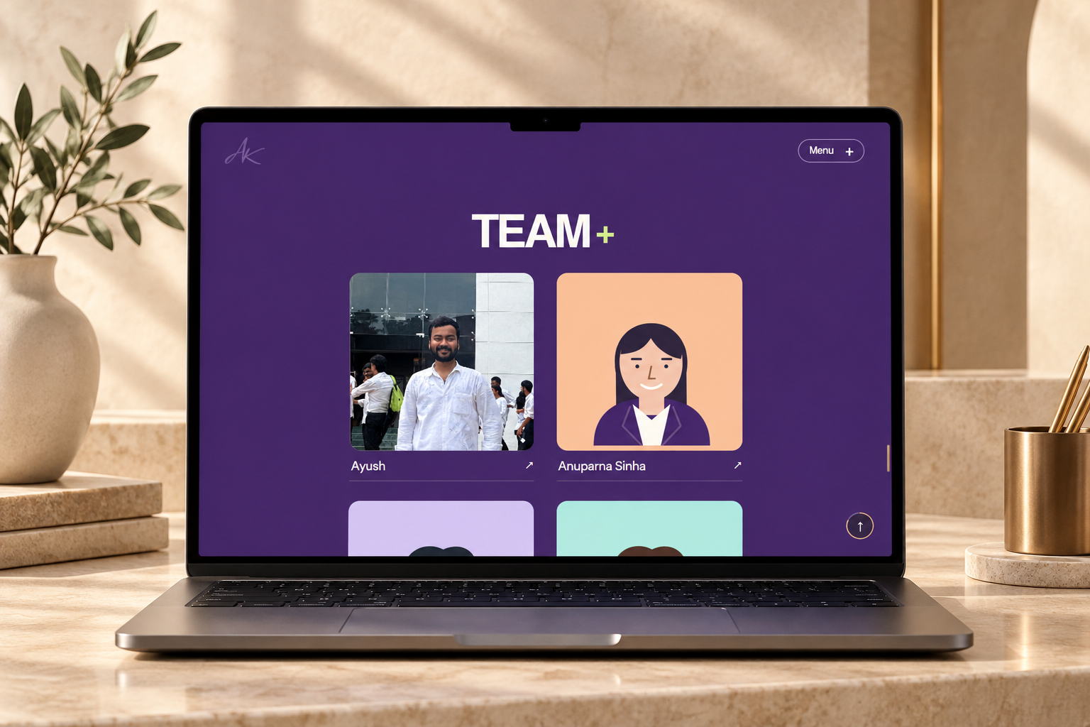 AK Consultancy team profile layout